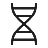 Minimal black DNA icon on a transparent background