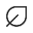 Minimal black eco leaf icon on a transparent background