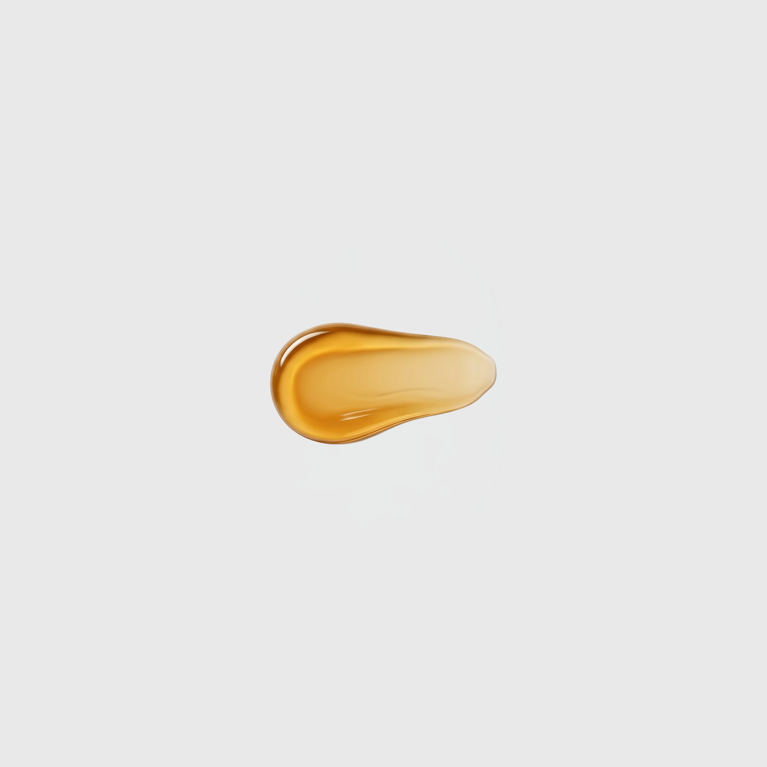 Amber serum texture with a smooth glossy finish on a light gray background